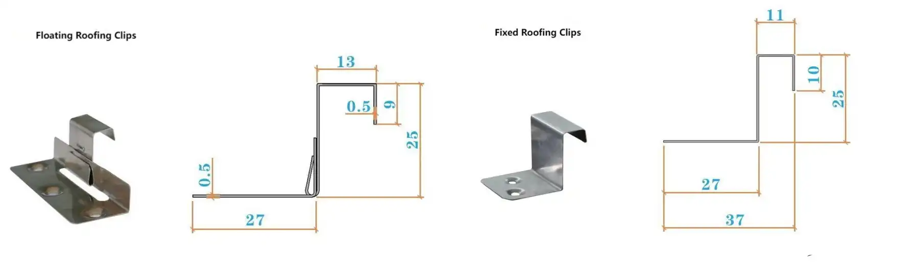 stainless steel standing seam clips