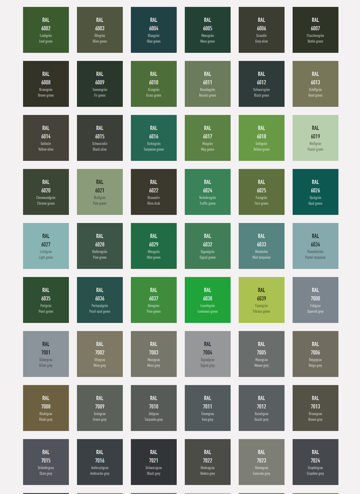 Color Charts