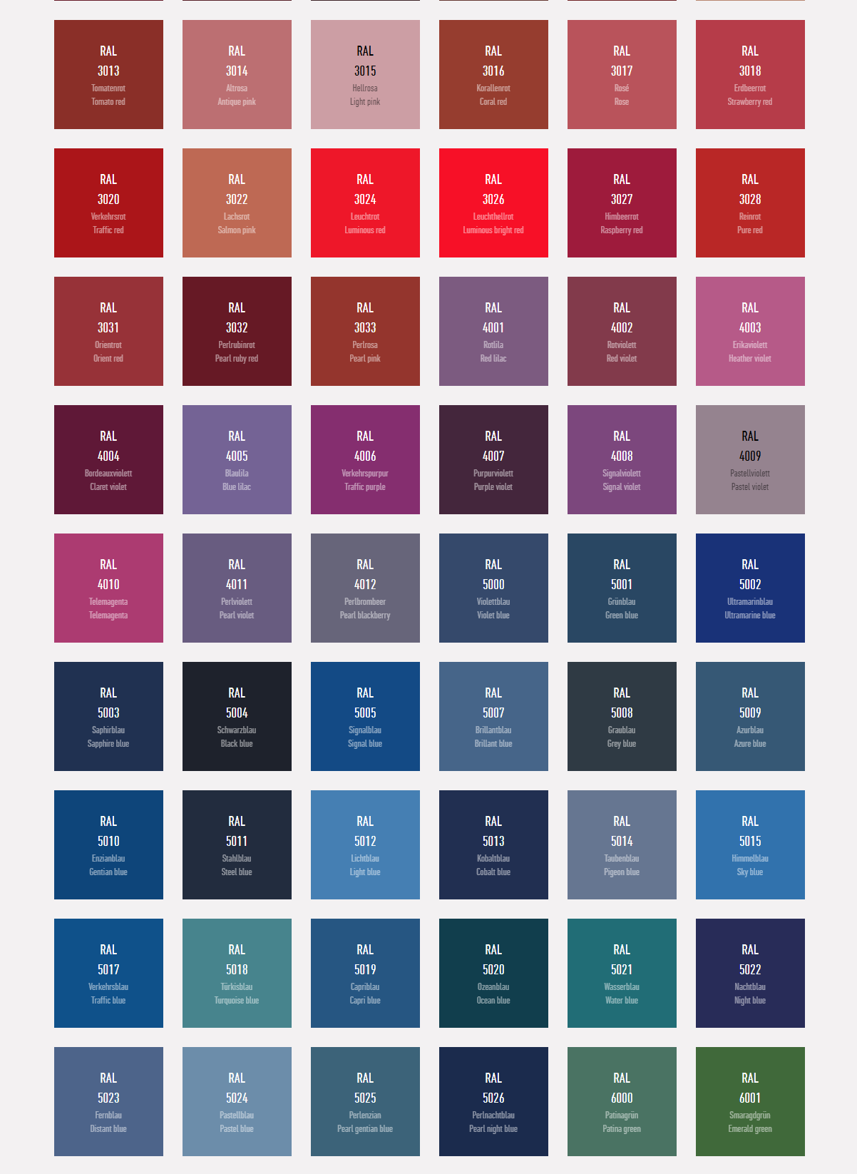 Color Charts