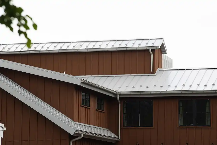 Standing seam copper roof panels