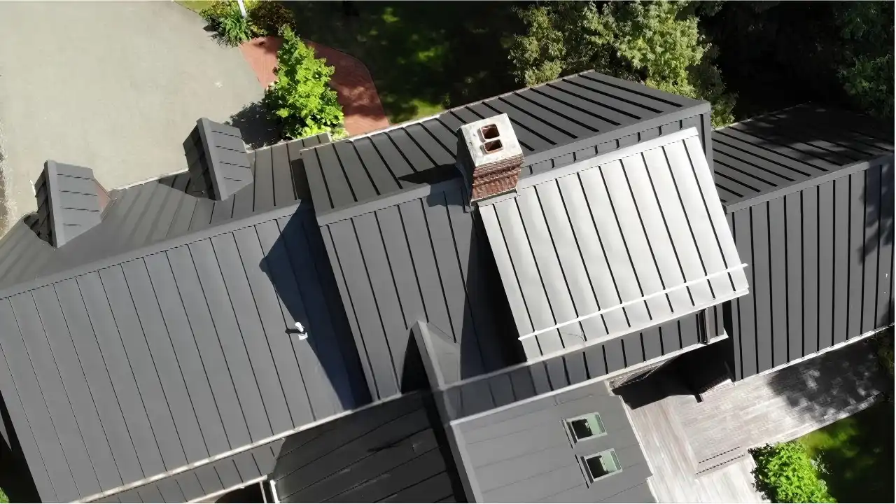 striated standing seam roof panel