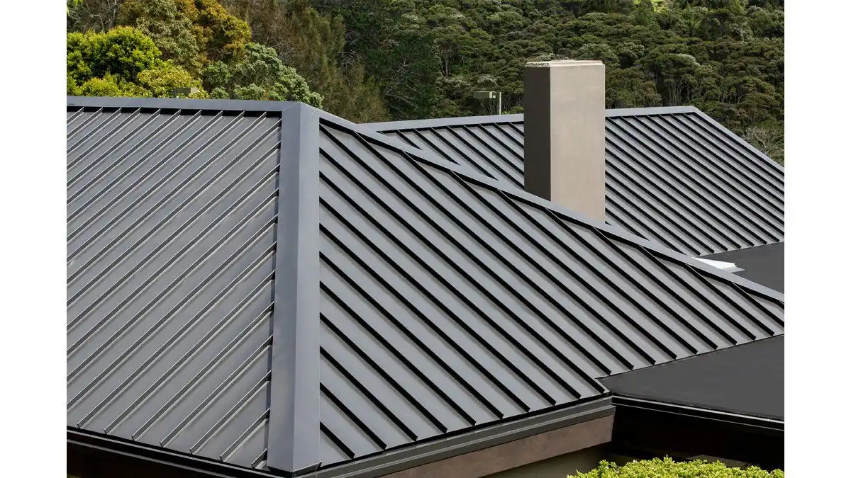 grey standing seam metal roof 