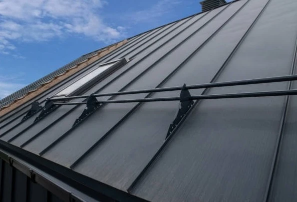 grey standing seam metal roof