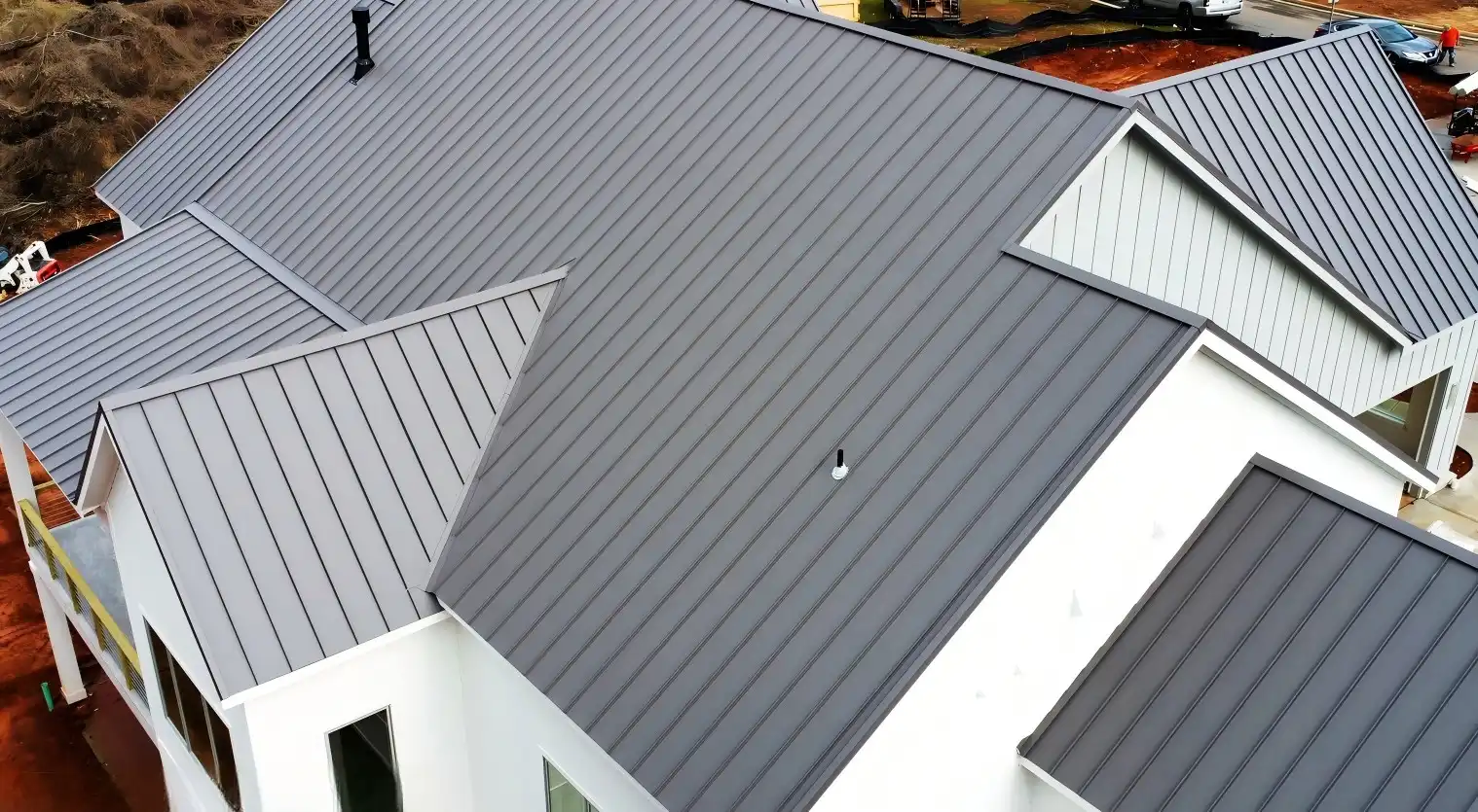 Copper standing seam roofing panels