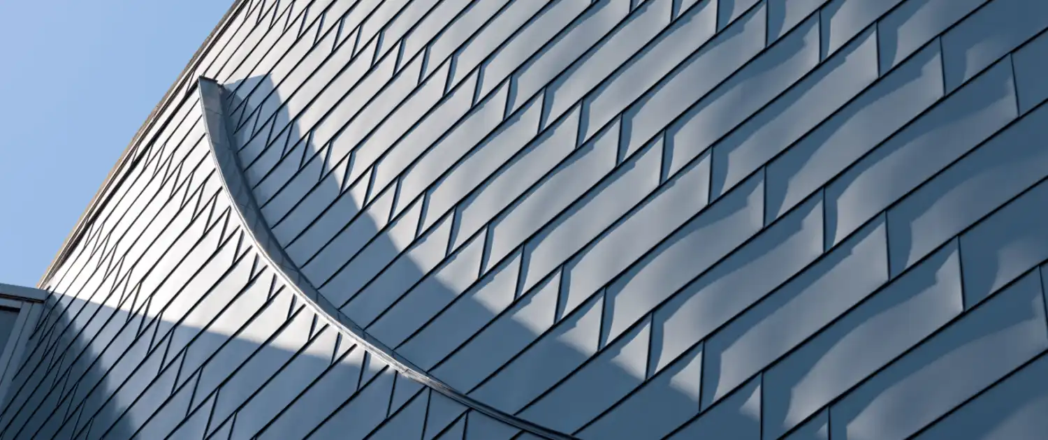 Flat lock zinc cladding panels