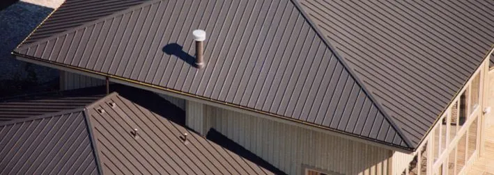 Black metal standing seam roofing