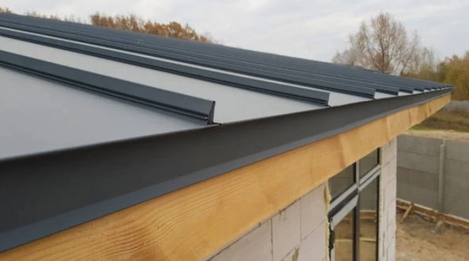 Striated metal roof panels