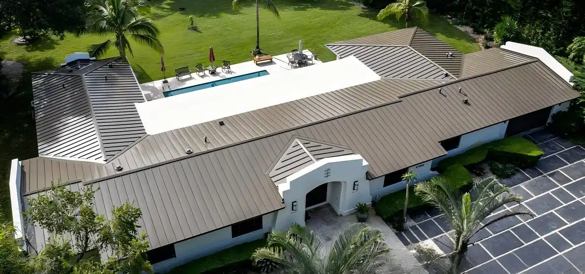 Standing seam copper roof panels