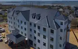 Metal roofing project for a hotel in North Carolina, USA